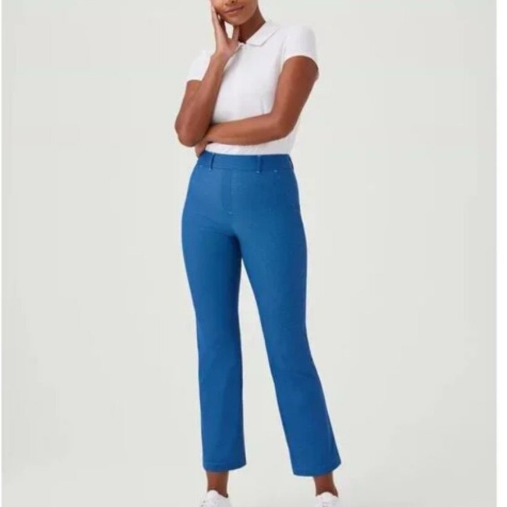 SPANX Blue High-Rise Straight-Leg Pants